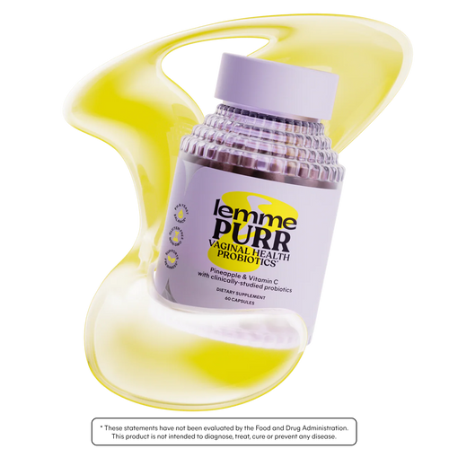 Lemme Purr Vaginal Probiotics for Women - Promotes pH Balance, Healthy Vaginal Odor & Urinary Tract Health w/Lactobacillus Blend, Clinically Tested Strains, Pineapple & Vitamin C - 60 Veggie Capsules