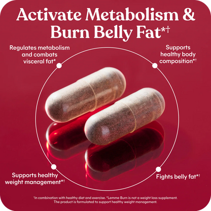 Lemme Burn - Metabolism, Belly Fat Burning + AMPK Activating Supplement for Men & Women w/Clinically Studied Actiponin Gynostemma, Green Tea Extract, Vitamins B6 & B12 - Gluten Free, 60 Count